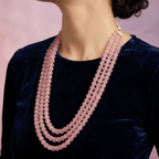 Aganya kreation Necklaces Rakshini Pumpkin Beads Real Stone Mala - Unique Necklace
