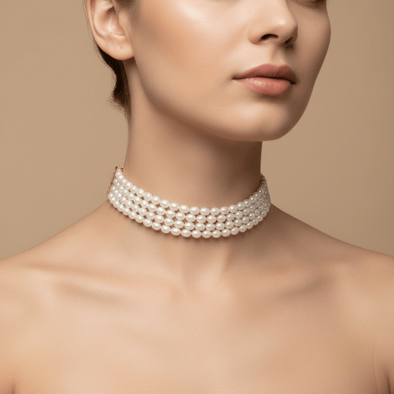 Aganya kreation Necklaces Real Pearl Avanya Choker - Elegant Handcrafted Jewelry