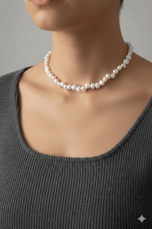 Aganya kreation Necklaces Real Pearl Blakely Choker - Elegant Handcrafted Jewelry