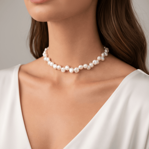 Aganya kreation Necklaces Real Pearl Blakely Choker - Elegant Handcrafted Jewelry