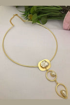 Aganya kreation Necklaces Real Pearl Capri Necklace - Elegant Brass & Golden Finish