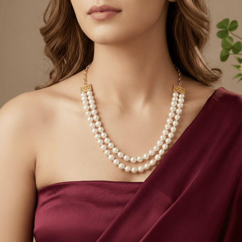 Aganya kreation Necklaces Real Pearl Shaya Mala - Handcrafted Elegance for Every Occasion
