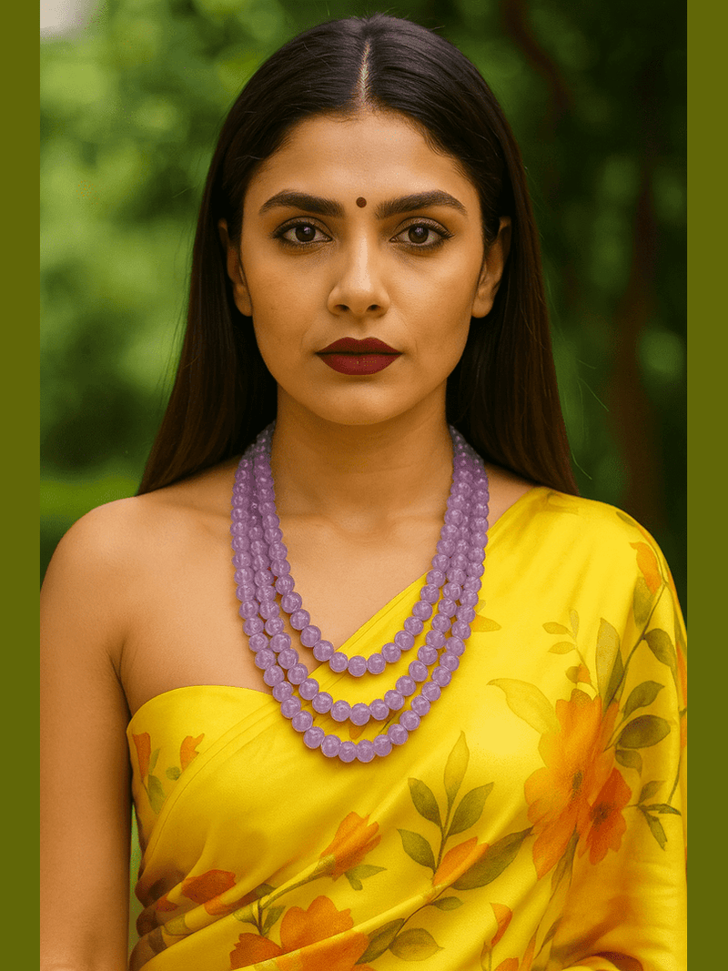 Aganya kreation Necklaces Swara Pumpkin Beads Real Stone Mala - Unique Necklace