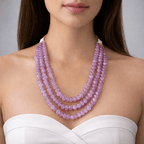Aganya kreation Necklaces Swara Pumpkin Beads Real Stone Mala - Unique Necklace
