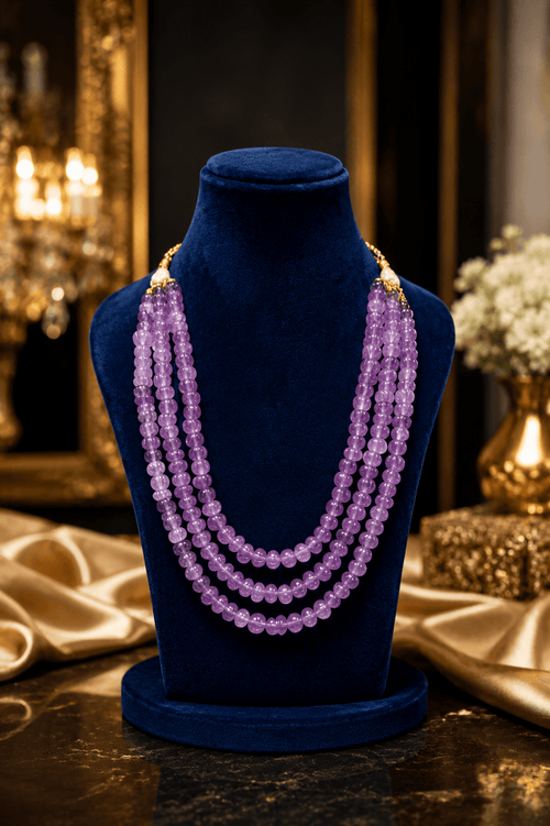 Aganya kreation Necklaces Swara Pumpkin Beads Real Stone Mala - Unique Necklace