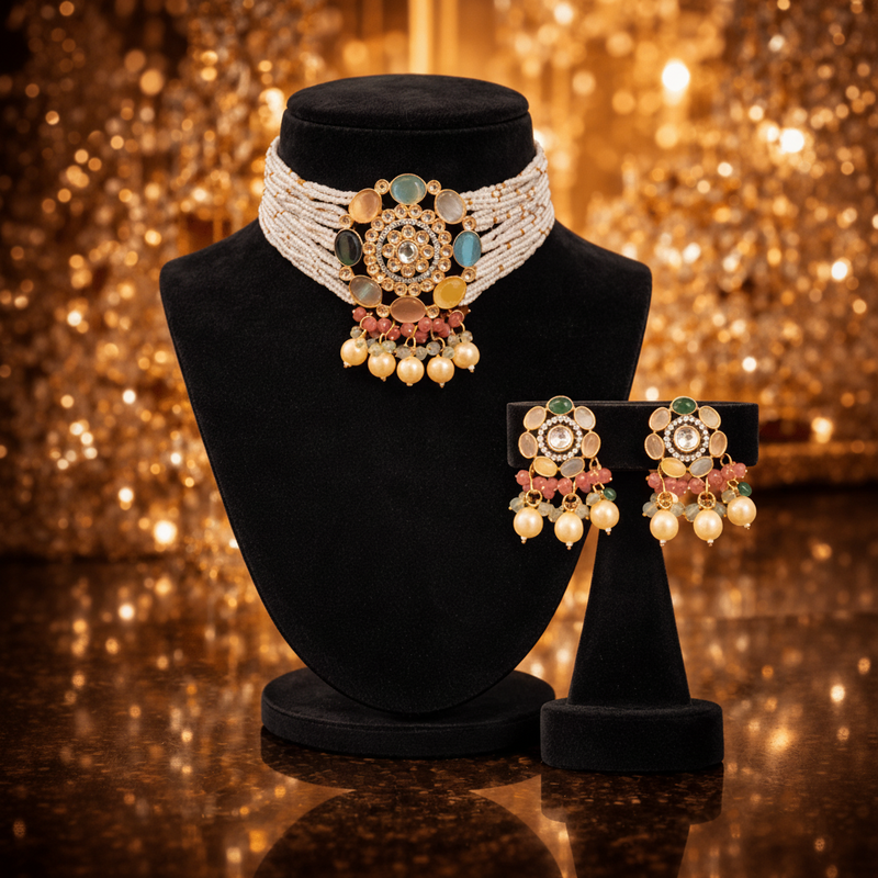 Aganya kreation Necklaces Swasti Set - Elegant Kundan Jewelry for Every Occasion