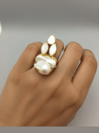 Aganya kreation Real Pearl Maria Ring - Elegant Ethnic & Western Design