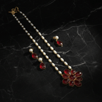 Aganya kreation Real pearl necklace Umika Real Pearl Set - Elegant Gold-Plated Necklace & Earrings
