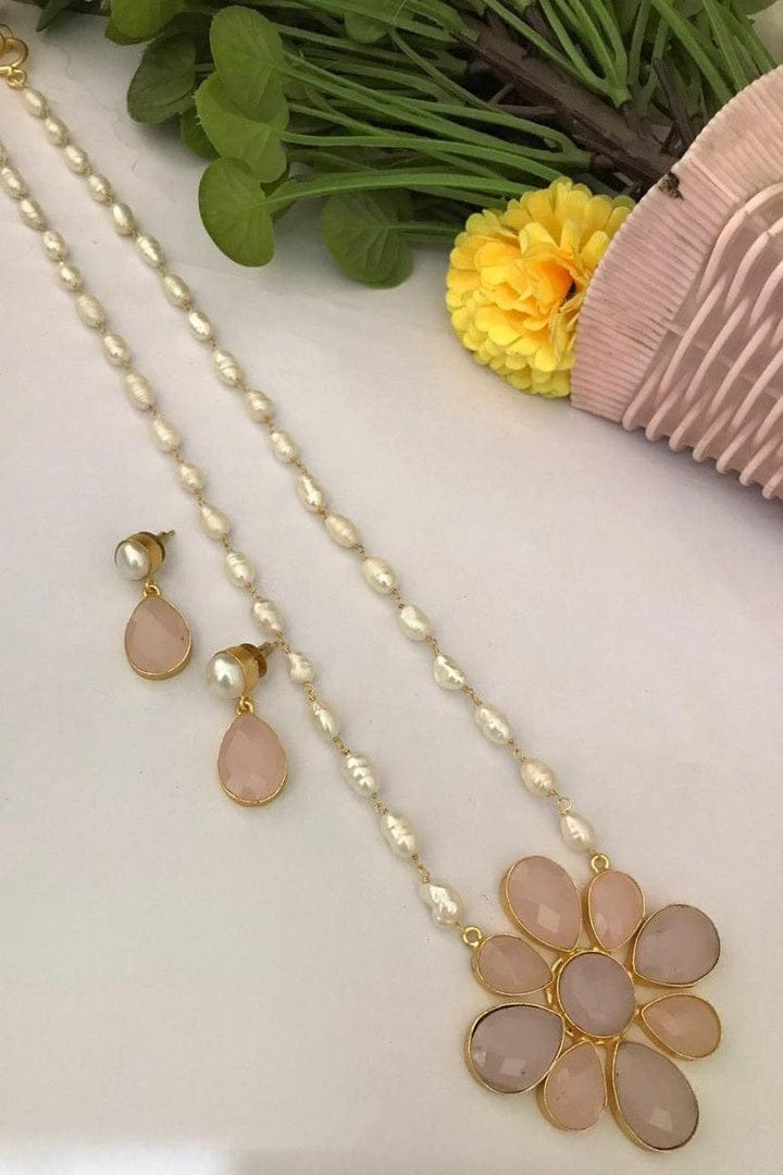 Aganya kreation Real pearl necklace Umika Real Pearl Set - Elegant Gold-Plated Necklace & Earrings
