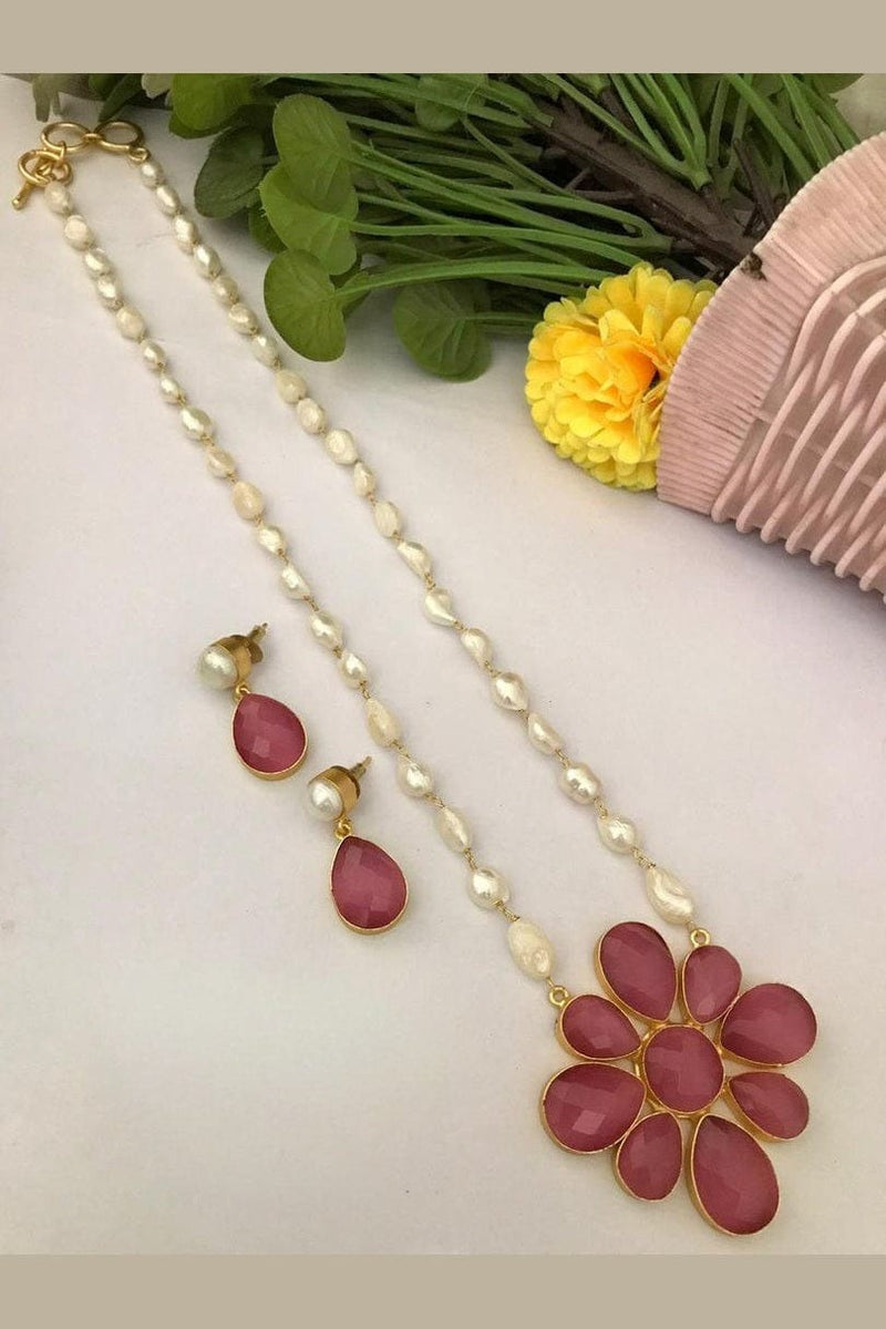 Aganya kreation Real pearl necklace Umika Real Pearl Set - Elegant Gold-Plated Necklace & Earrings