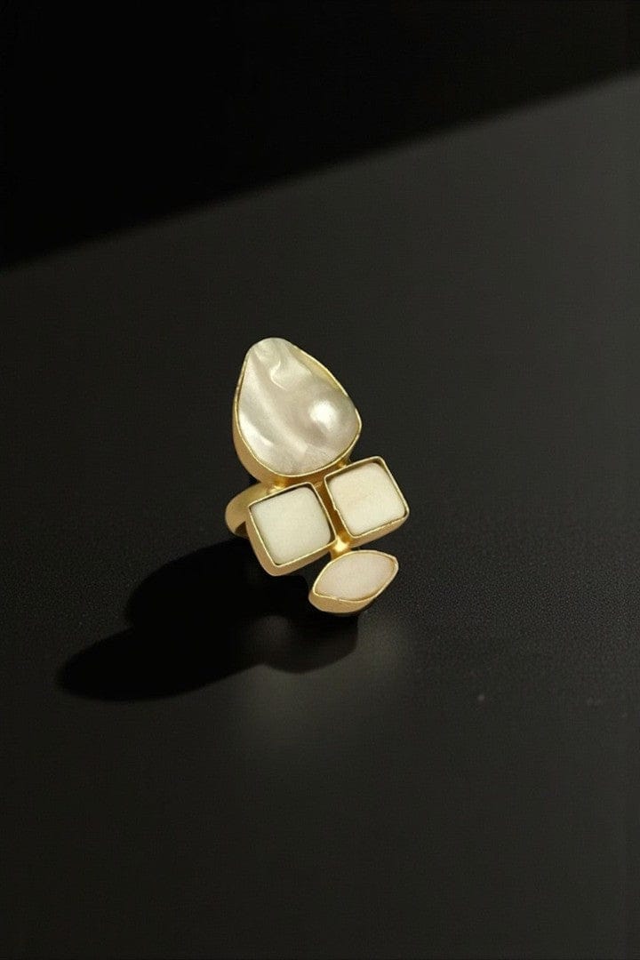 Aganya kreation Real Pearl Nova Ring - Elegant Ethnic & Western Design