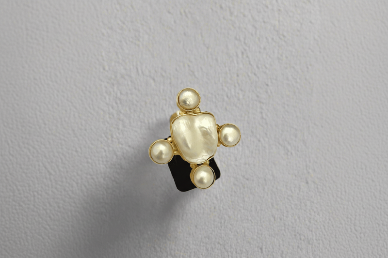 Aganya kreation Real Pearl Sanya Ring - Ethnic & Western Style Jewelry