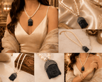 Aganya kreation Real pearl set AAA+ Real Fresh water pearl- Teracotta Budha Handcrafted Necklace With Elegance