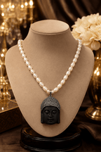 Aganya kreation Real pearl set AAA+ Real Fresh water pearl- Teracotta Budha Handcrafted Necklace With Elegance