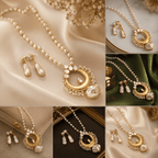 Aganya kreation Real pearl set Ahalya Real Pearl Set - Handcrafted Elegance for Every Occasion