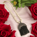 Aganya kreation Real pearl set Budha Real Pearl Necklace - Handcrafted Elegance