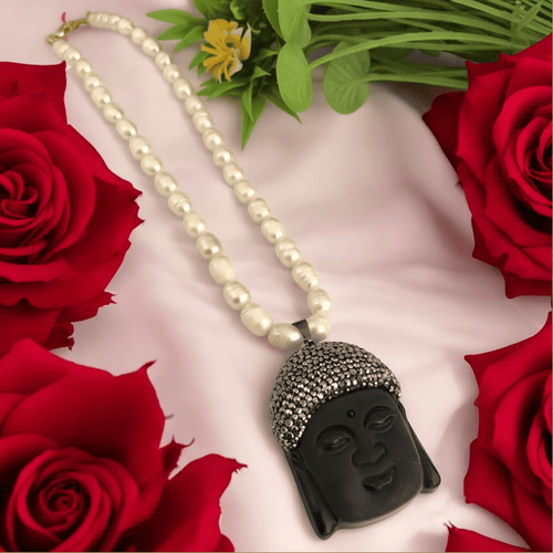 Aganya kreation Real pearl set Budha Real Pearl Necklace - Handcrafted Elegance