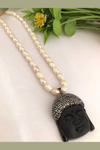 Aganya kreation Real pearl set Budha Real Pearl Necklace - Handcrafted Elegance
