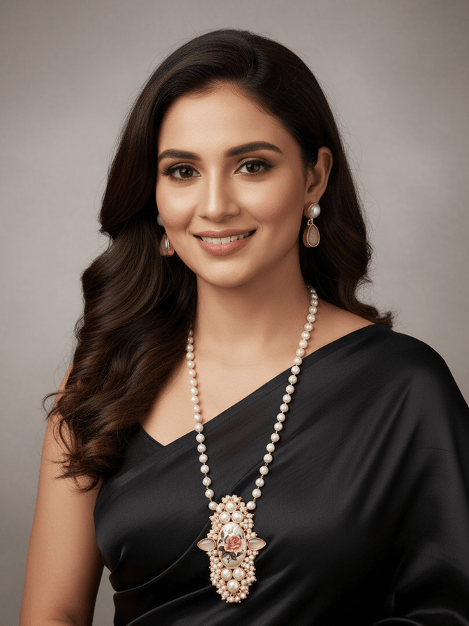 Aganya kreation Real pearl set Drishyani Real Pearl Set - Handmade Jewelry for Every Occasion Pink