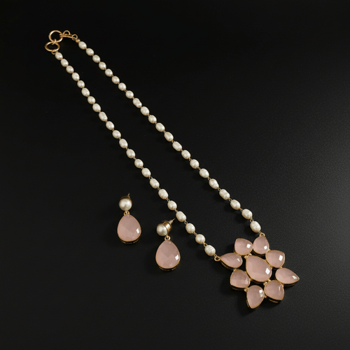 Aganya kreation Real pearl set Elegant Omisha Real Pearl Set - Timeless Jewelry for All Occasions  | For Women & Girl