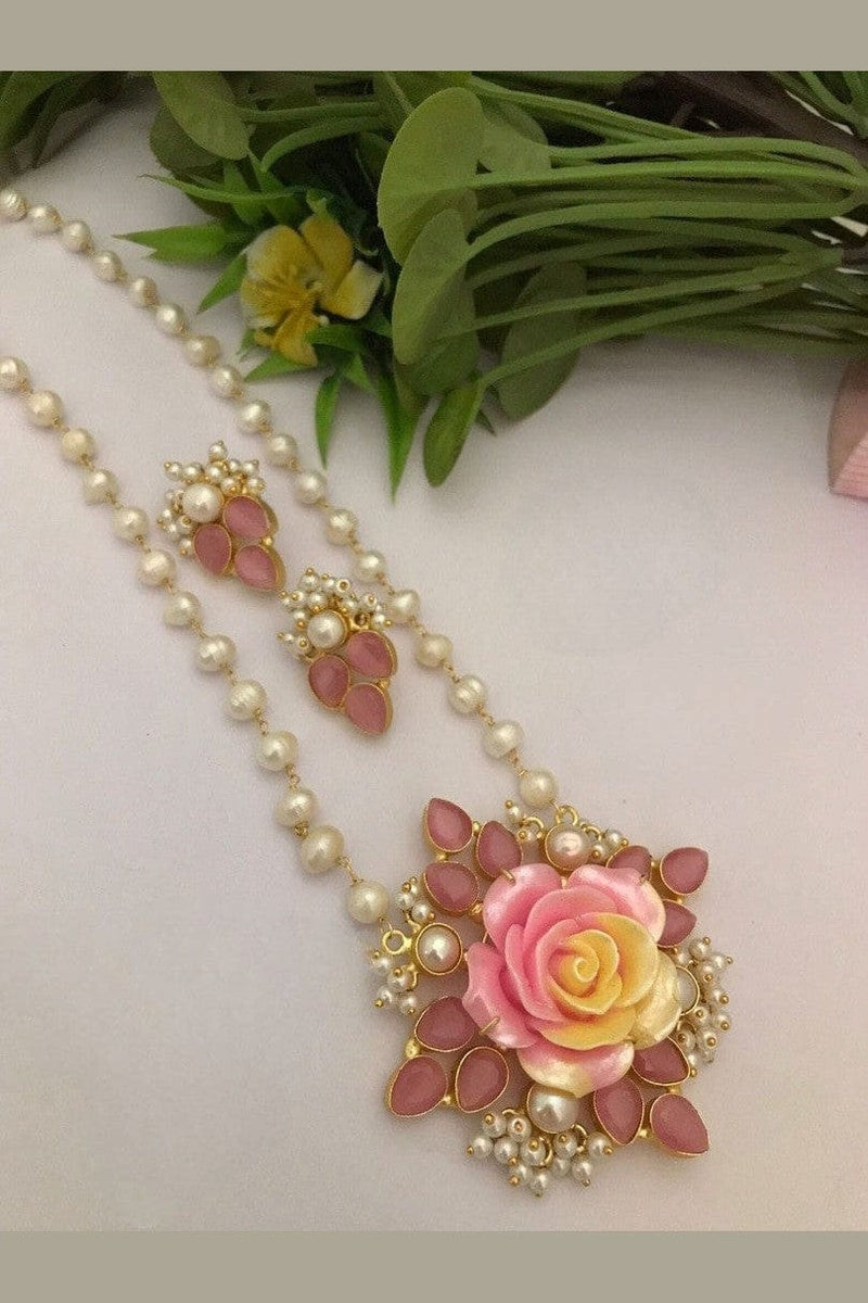 Aganya kreation Real pearl set Elegant Pushpika Real Pearl Set - Timeless Jewelry