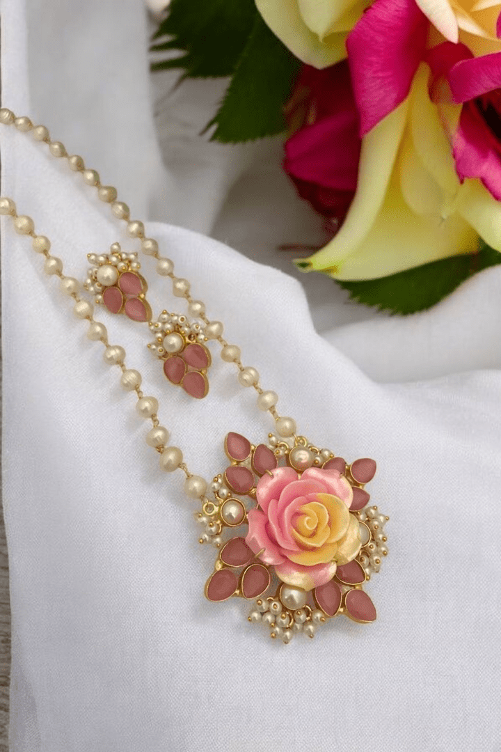 Aganya kreation Real pearl set Elegant Pushpika Real Pearl Set - Timeless Jewelry