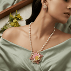 Aganya kreation Real pearl set Elegant Pushpika Real Pearl Set - Timeless Jewelry