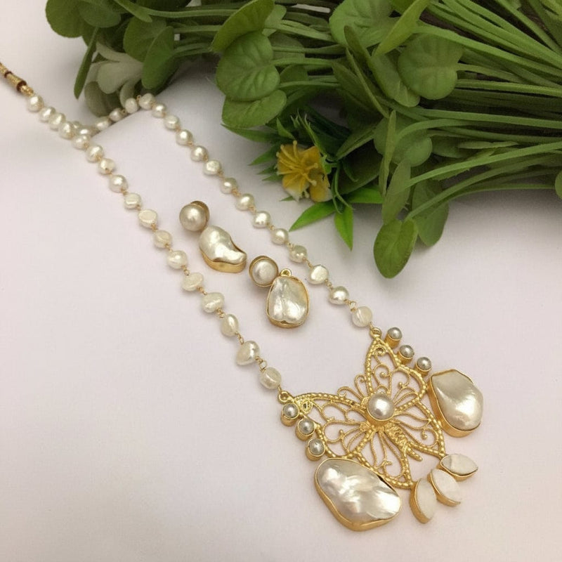 Aganya kreation Real pearl set Erica Real Pearl Set - Elegant Handcrafted Jewelry