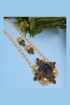 Aganya kreation Real pearl set Ganga Real Pearl Set - Elegant Brass Jewelry