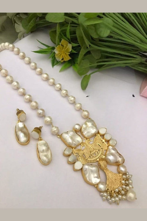 Aganya kreation Real pearl set Geetanjali Real Pearl Set - Elegant Handcrafted Jewelry