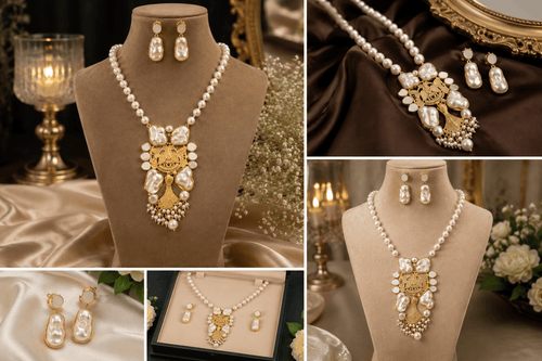Aganya kreation Real pearl set Geetanjali Real Pearl Set - Elegant Handcrafted Jewelry