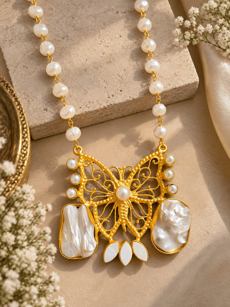 Aganya kreation Real pearl set Iris Real Pearl Set - Elegant Handcrafted Jewelry