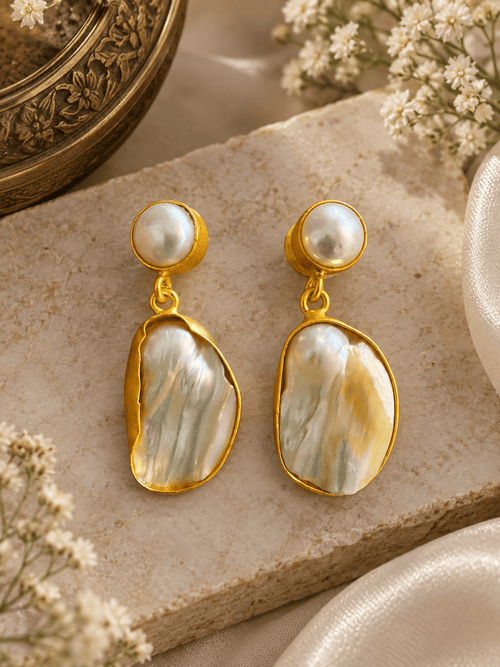 Aganya kreation Real pearl set Iris Real Pearl Set - Elegant Handcrafted Jewelry