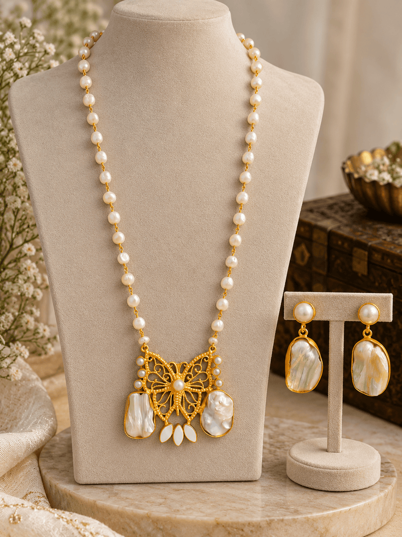Aganya kreation Real pearl set Iris Real Pearl Set - Elegant Handcrafted Jewelry