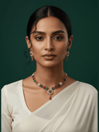 Aganya kreation Real pearl set Janakshi Real Pearl Set - Elegant Brass Jewelry