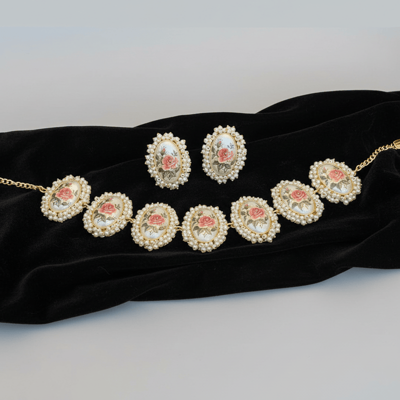 Aganya kreation Real pearl set Malya Real Pearl Set - Exquisite Handmade Jewelry