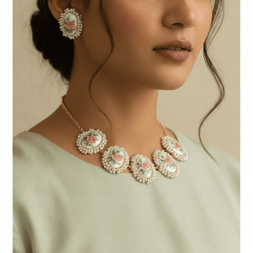 Aganya kreation Real pearl set Malya Real Pearl Set - Exquisite Handmade Jewelry