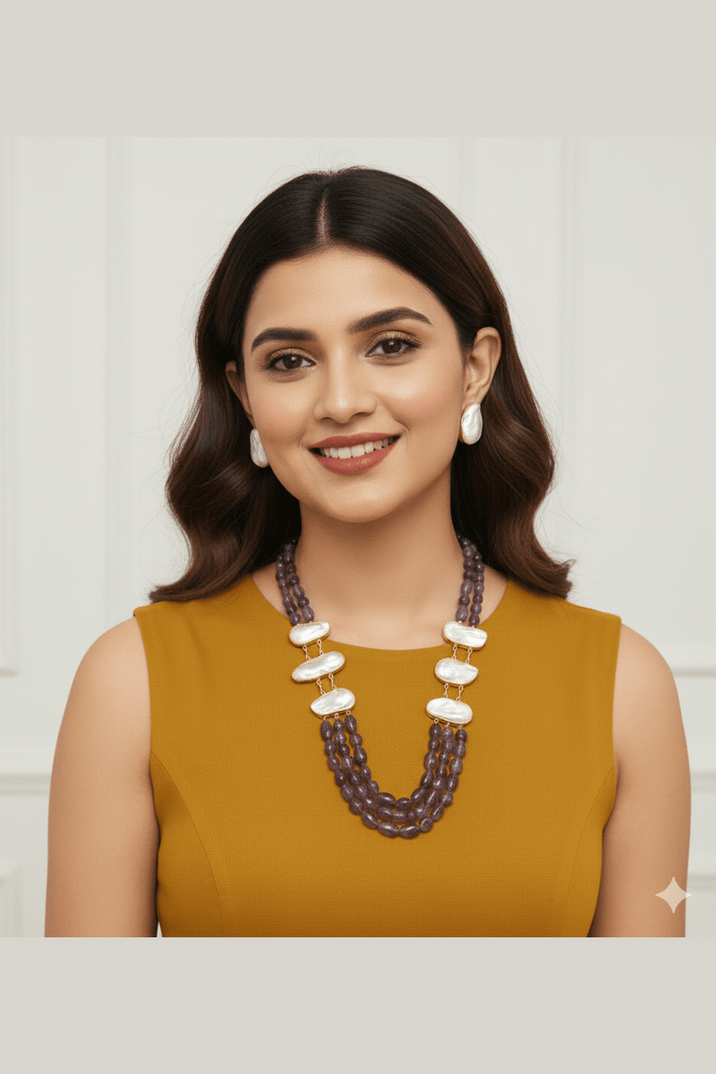 Aganya kreation Real pearl set Real Pearl Sadiya Set - Elegant Ethnic Jewelry for All Occasions
