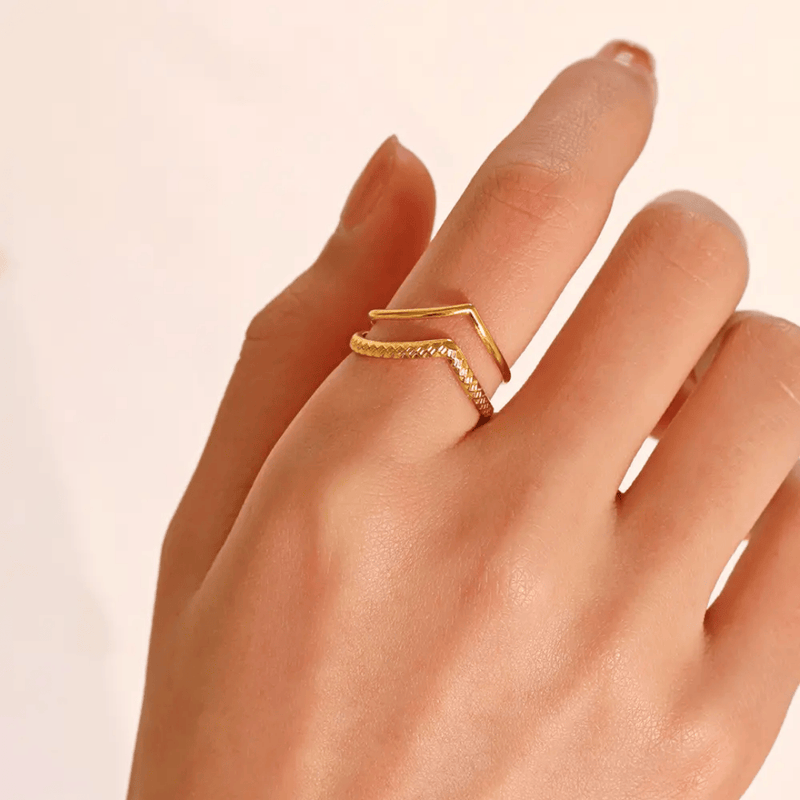 Aganya kreation Rings Beyone 18k Gold Plated ring stainless steel anti tarnish ring