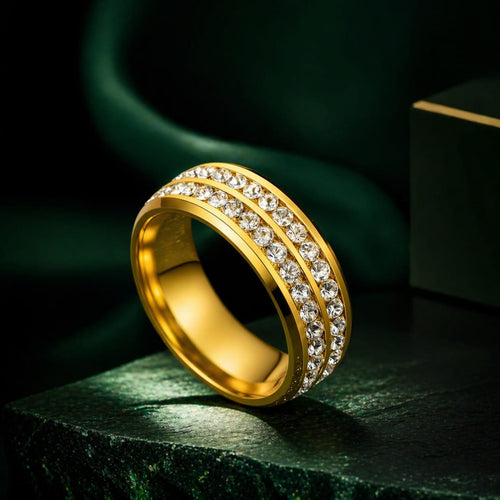 Aganya kreation Rings Crizela Ring 18k Gold Plated Stainless Steel Tarnish Free Waterproof Female Jewellery 8
