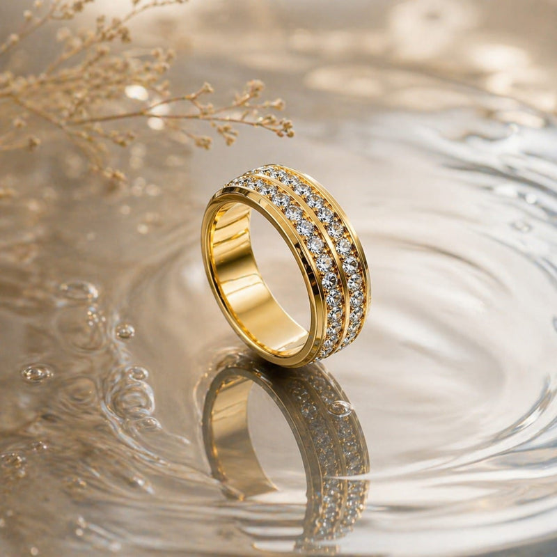 Aganya kreation Rings Crizela Ring 18k Gold Plated Stainless Steel Tarnish Free Waterproof Female Jewellery 8