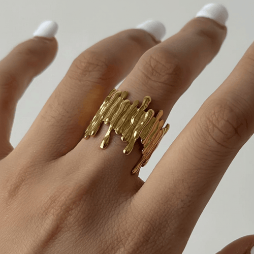 Aganya kreation Rings Elarose – 18k Gold Plated Stainless Steel Tarnish Free Waterproof Female Jewellery