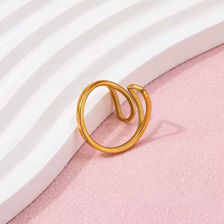 Aganya kreation Lakhin Ring 18k Gold Plated Stainless Steel Tarnish Free Waterproof Female Jewellery