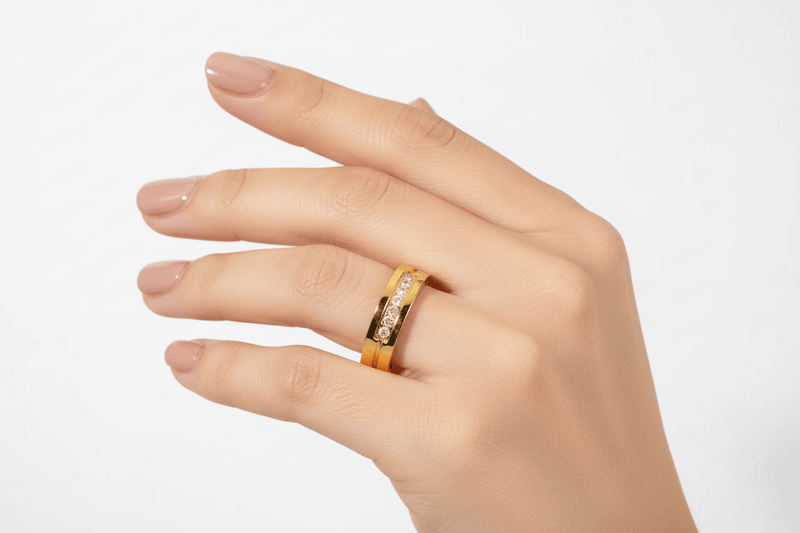 Aganya kreation Rings Maria Ring Stainless Steel Anti Tarnish Waterproof Female Jewellery
