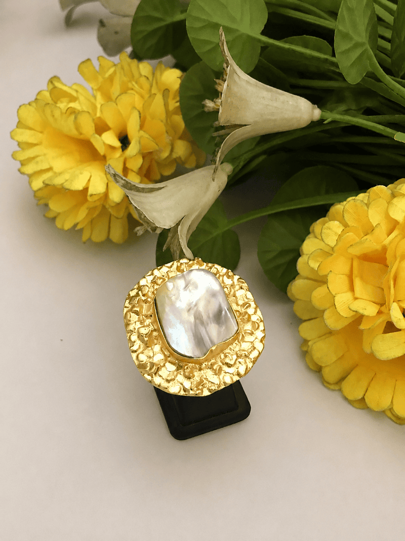 Aganya kreation Rings Mireya Natural Baroque Pearl Statement Ring