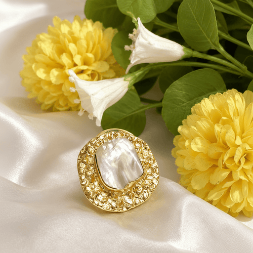 Aganya kreation Rings Mireya Natural Baroque Pearl Statement Ring