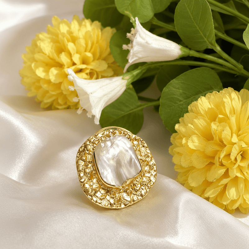 Aganya kreation Rings Mireya Natural Baroque Pearl Statement Ring