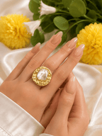 Aganya kreation Rings Mireya Natural Baroque Pearl Statement Ring