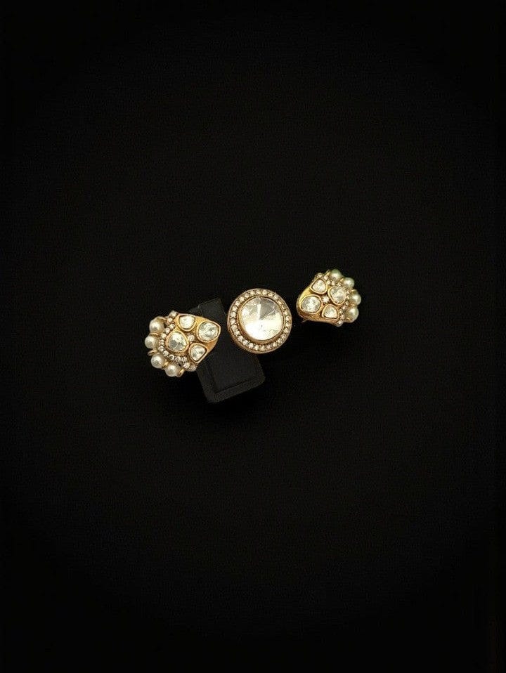 Aganya kreation Rings Raagavi Polki Kundan Ring - Ethnic Brass Jewelry