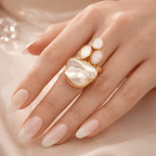 Aganya kreation Rings Real Pearl Maria Ring - Elegant Ethnic & Western Design